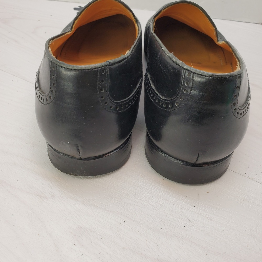 Mezlan Havana‎ 404M Mens Black Leather Tassel Loafers Wingtip Brogue Spain 11 M - Picture 8 of 13